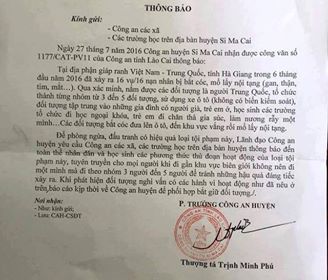 ベトナムの中越国境で臓器目的の誘拐、現地警察が地元の学校に警告